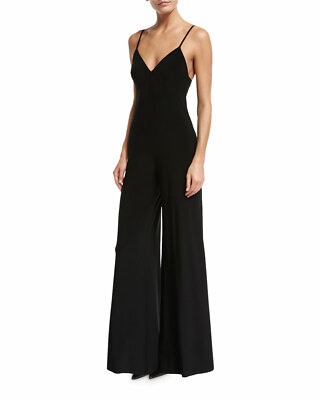 NORMA KAMALI Wide-Leg Slip Black Jumpsuit L17007 Size XS / 34
