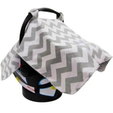Carseat Canopy Gray Grey Minky Chevron 26072 Chevy