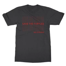 Save the Turtles No Straws Pop Culture Men's T-Shirt