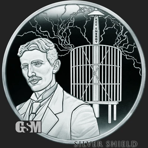 2024 1OZ TESLA COIL PROOF - Silver Shield .999 Pure - "IN-HAND" ROUND