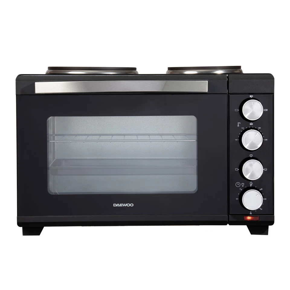 Daewoo 1500W 32L Electric Oven & 1000W + 600W Hot Plate Hobs 90-230° 60min Timer - Image 3 of 4