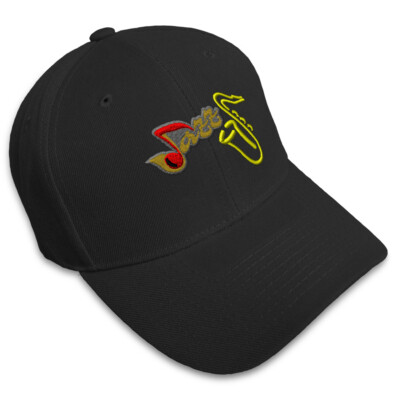 Baseball Cap Jazz with Saxophone Embroidery Dad Hats for Men & Women 1 Size