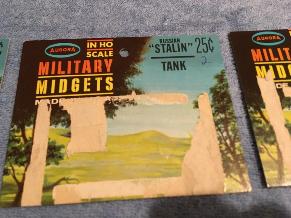 5 AURORA HO MILITARY MIDGETS TANK CARDS M-4 SHERMAN STALIN A.A. PANTHER PANZER - Image 4 of 4