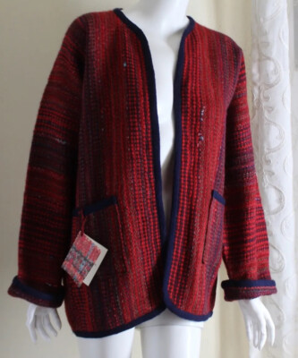 NWT Barbara WILSON New Zealand Handwoven Art-to-Wear Jacket Coat Matamata M L XL