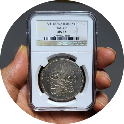 1773 Turkey Ottoman AH1187/2  Piastre(40para) *NGC MS62