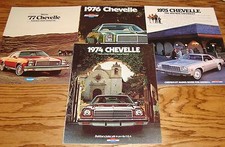 Original 1974 1975 1976 1977 Chevrolet Chevelle Sales Brochure Lot Of 4 Chevy