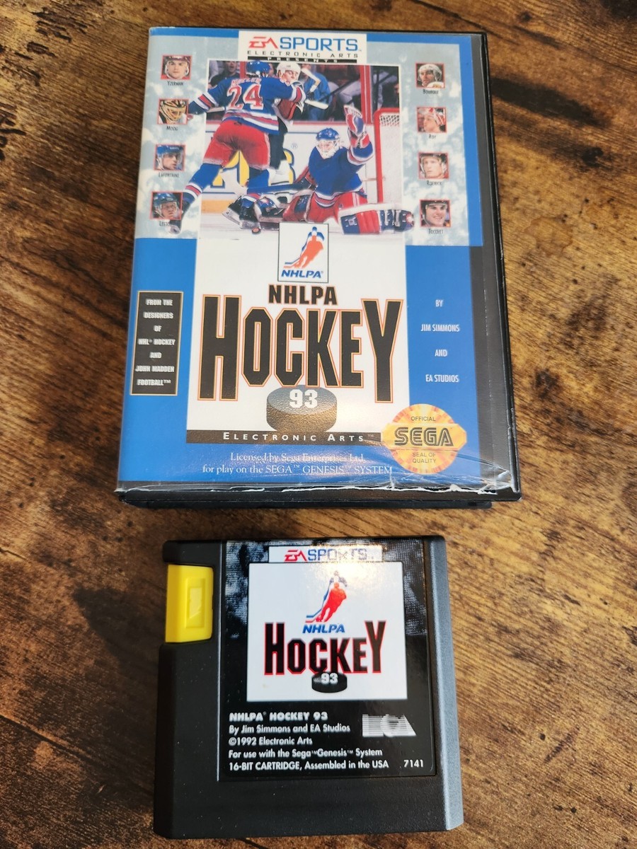 NHLPA Hockey 93 (Sega Genesis, 1992) Game & Box, No Manual - CIB