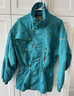 U*I様 80s vintage  DESCENTE Green 7 Vintage Descente Mens Sz S Small Ski Jacket 1980s Pristine Teal