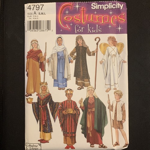 Simplicity 4797 Pattern Christmas Biblical Nativity Kids Costume Size S M L - Bild 1 von 2