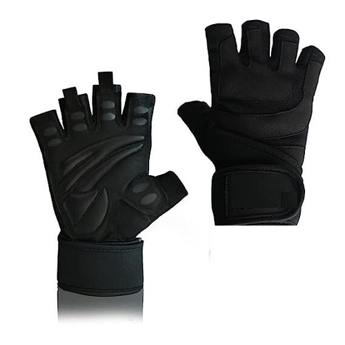 Gants De Musculation Avec Rembourrage Gel Et Sangle Poignet – HHH – Noir – Unisexe – Pour Gym Et Fitness