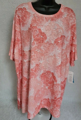 CD Daniels Womens Shirt Top Blouse Size 2X Coral White Floral Burnout NEW - Picture 9 of 12