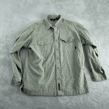 L.L. Bean Mens Regular Fit Long Sleeve Plaid Shirt LG Nylon & Polyester 4956