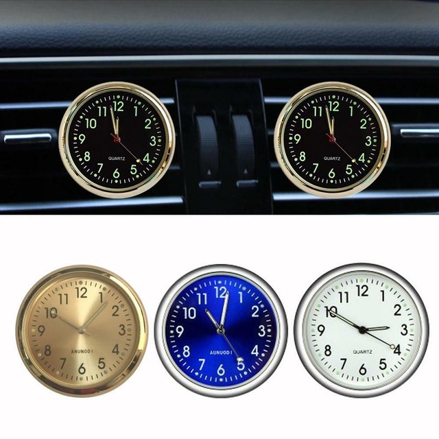 Pocket Small Mini Luminous Quartz Analog Watch StickOn Clock For Car