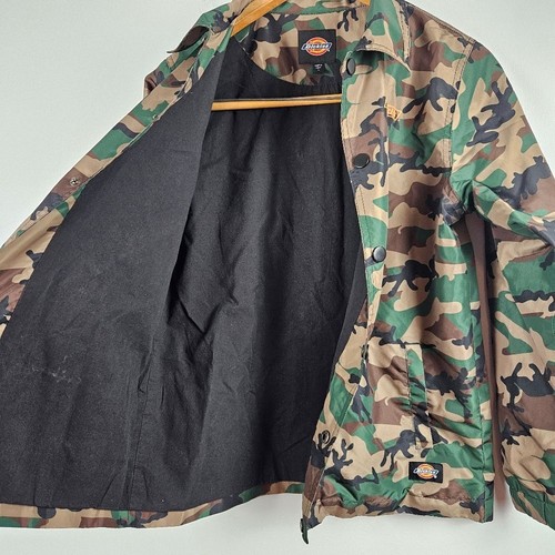 DICKIES Camo Boys Logo Windbreaker Jacket Size L Snap Closure - Picture 5 of 8