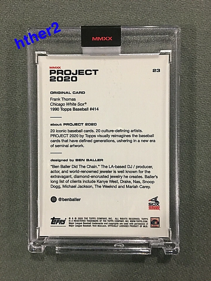 Topps Project 2020 Card #23 Frank Thomas by Ben Baller 1990 PR / 2836 - Image 3 of 4