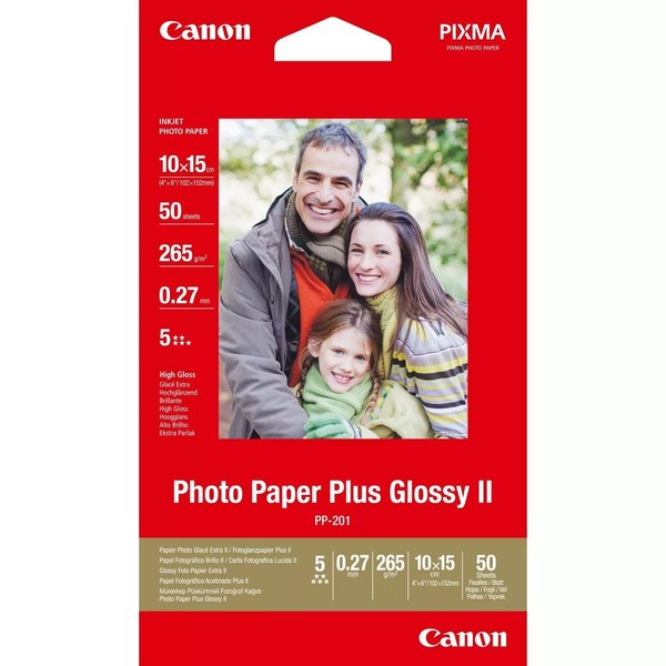 Canon PP-201 Glossy Ii Fotopapier Plus GläNzend 100X150 Mm 265 G/M² - 50 Blatt-image