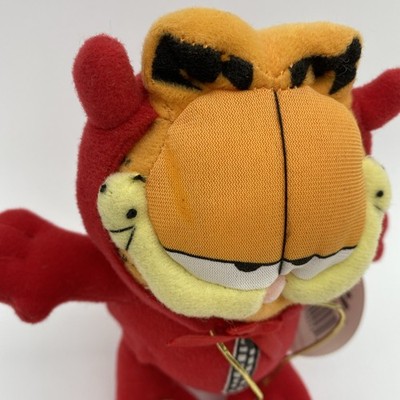 Garfield ぬいぐるみ 赤いケープ バスケット付き Vintage Garfield Paws Plush Russell Stover's Devil Costume