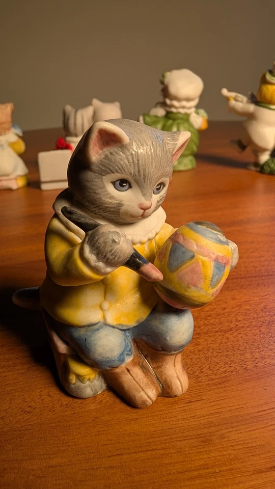 Kitty Cucumber Schmid Shackman Figurine Set 1992 Tea Party Cats Priscilla Ellie - Image 3 of 4