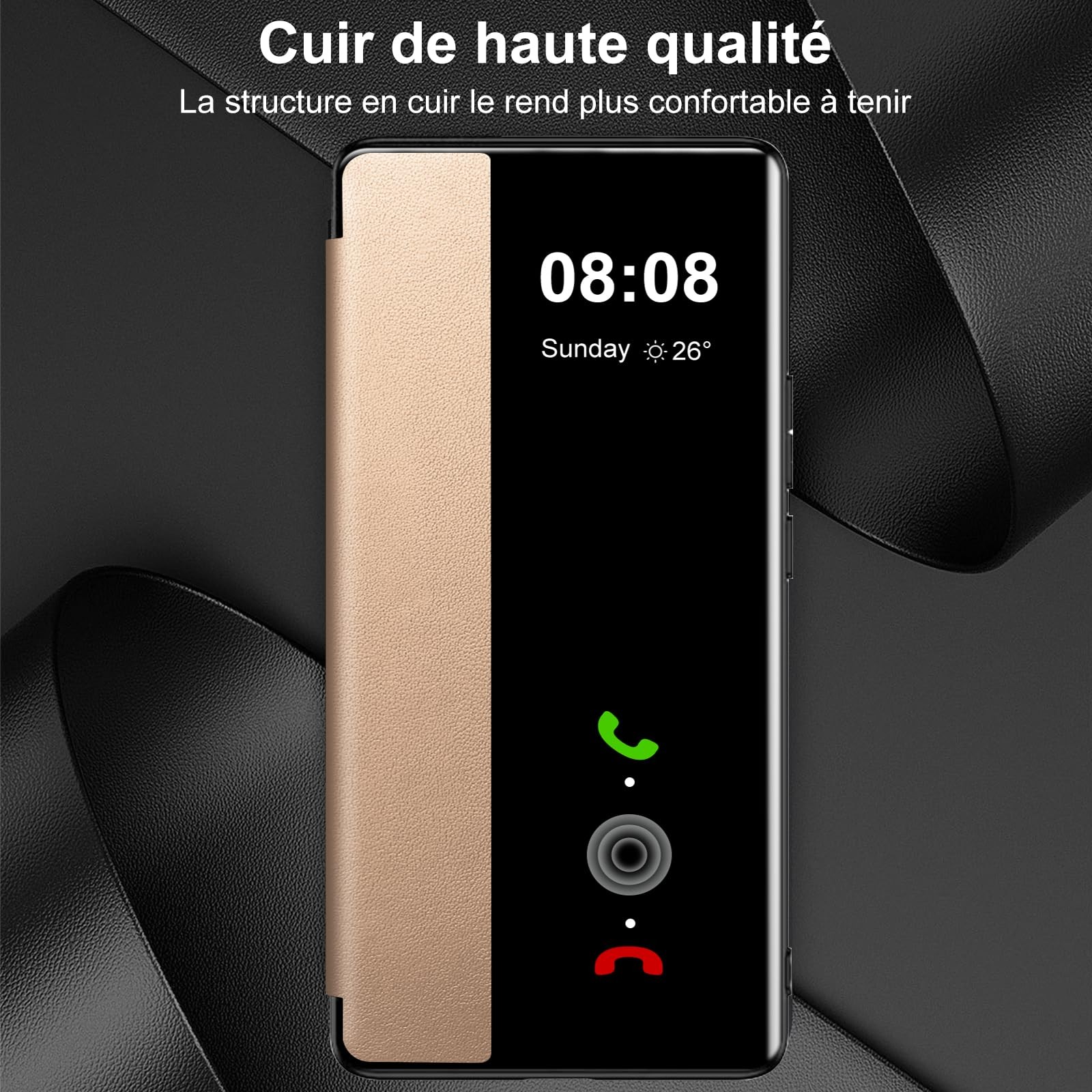 Coque Flip Folio Samsung S26 Ultra en finition premium Clear View Case - 4