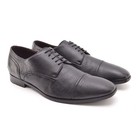 Men Ermenegildo Zegna Siena Flex Cap Toe Oxford 10 M Black Grained Leather Shoes — photo 1