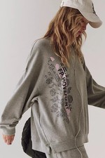 NWOT FREE PEOPLE MOVEMENT All Star Logo Oversized Crewneck Pullover Sweatshirt S