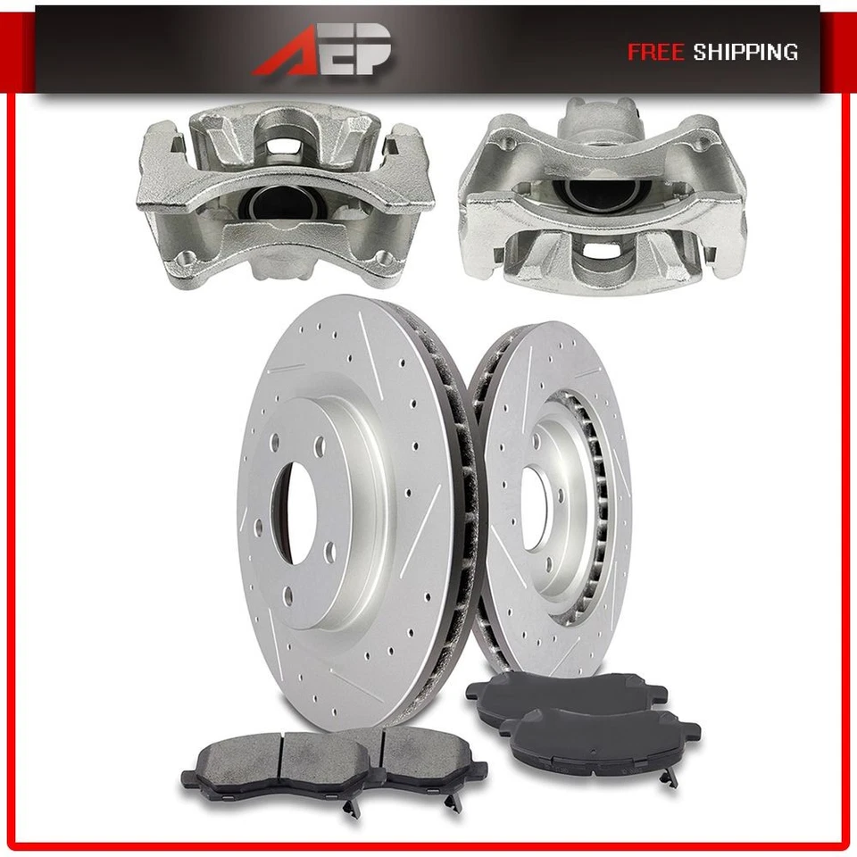 Par de pinzas de rotores de freno delanteros con pastillas de disco para Chrysler 200 2011 12 13 2014 Foto 2 de 4