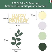 300 Coriandoli Per 100° Compleanno - Decorazioni Da Tavolo Oro, Bianco E Verde, Per Feste E Celebrations - Foto 5