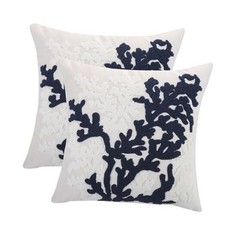 Summer Coastal Throw Pillow Covers 18x18 Inch Pack 18" x 18" Pack of 2 Coral