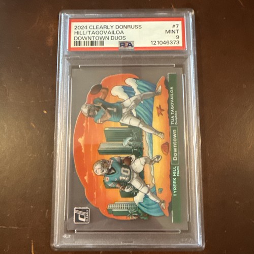 Tyreek Hill / Tua Tagovailoa #7 2024 Clearly Donruss Downtown Duos card