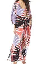 NWOT Vince Camuto Women's Printed Button-Front Cover-up Caftan Multi Color Sz S