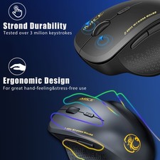 2.4GHz Wireless Optical Mice PC Gaming Mouse 6 Buttons & USB Receiver for Laptop 7