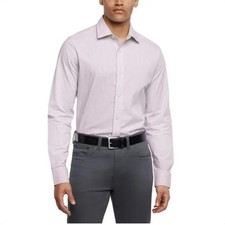 Banana Republic Men's Slim Fit Long Sleeve Poplin Dress Shirt  Purple  2XLarge
