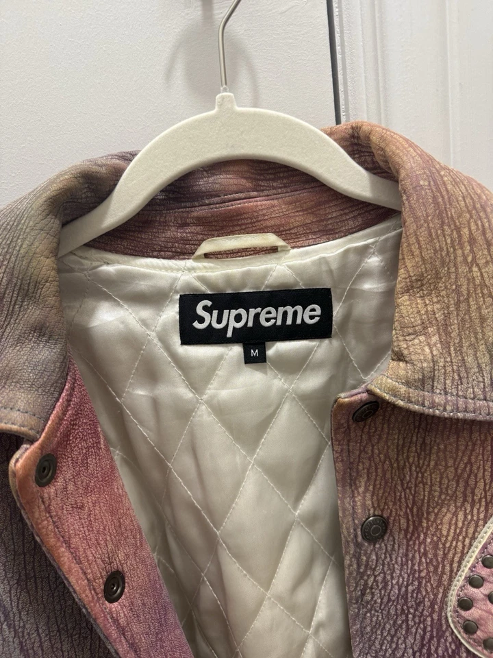 Chaqueta Universitaria Supreme de Cuero Guijarro - Extremadamente RARA - STOCK MUERTO Foto 3 de 3