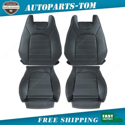 Fits 2015 2021 Mercedes-Benz C250 C300 Both Sides Bottom & Back Seat Covers Blk