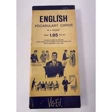 Vintage Visual-Ed English Vocabulary Flash Cards Set Words Learning Box Complete