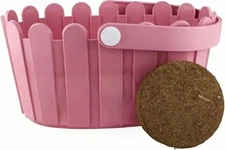 New Decorative Pink Berry Basket With Handle ~ Planter + 2 Grow Medium Pellets