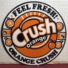 VINTAGE ORANGE CRUSH FEEL FRESH SODA POP COLA 6” PORCELAIN GAS OIL SIGN
