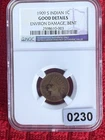 1909 S Indian Head Small Cent NGC Good Details Bent Bronze Coin ref#230