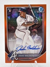 2025 Bowman Chrome Drake Baldwin RC Auto Orange Refractor /25 Atlanta Braves