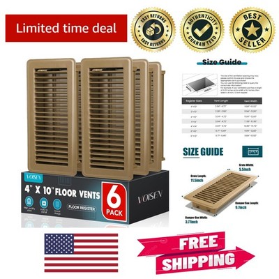 Different Styles Available: 4x10 Heavy-Duty Floor Register Covers - 6 Pack
