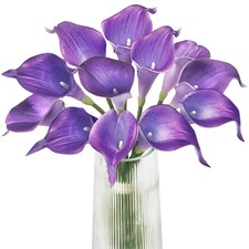 Calla Lily Purple Artificial Flowers 12Pcs Table Flower Decor Faux Calla Lili...