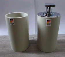 Ridder Bathroom Soap Dispenser Toothbrush Holder Stone/Beige Chrome