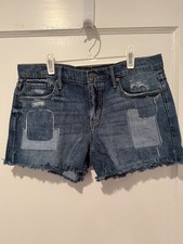Gap Distressed Cutoff Jean Shorts 3  Inseam With Patch Detail Size 28