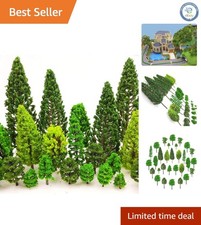 Natural Green Fake Trees - 36 Mixed Sizes for Miniature Gardens  Dioramas