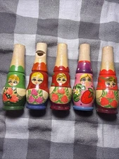 Russian Wood Nesting Dolls Fairytale Hand Painted 5-Piece Set 5" Tall