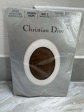 Vtg Christian Dior pantyhose 4533 sz 2 Control Top Ultra Sheer French Taupe