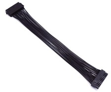 24 Pin ATX Power Cable, 12 Inch, 18AWG, Black, Male to Female, PC Extension
