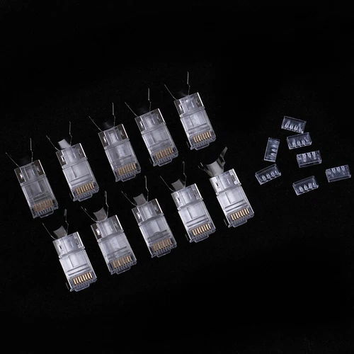 10Pcs Cat7 RJ45 connector cat 7 crystal plug shielded FTP RJ45 modul*h*