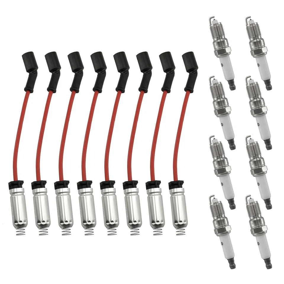 Cable de encendido y bujía de 8 piezas para Chevy GMC V8 VORTEC 2000-2009 Foto 2 de 4