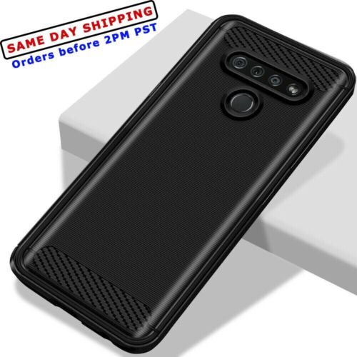 Carbon Fiber Soft Cover Case for Boost Mobile/T-Mobile/Verizon LG K51 LM-K500UM